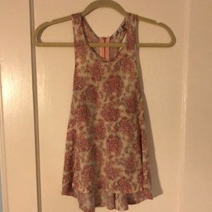 American Eagle pink paisley tank